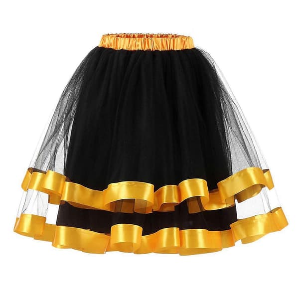 Tyllkjol, Damtyllkjol Klassisk Elastisk Underkjol Karnevalkostym Yellow XL