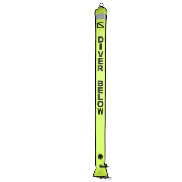 180x15cm Dykkeoverflatebøye med høy synlighet Oppblåsbar overflatebøye Signalrør Gul Grønn