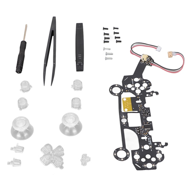 Belysta D Pad ansiktsknappar 8 färger 19 lägen DIY klassiskt LED-ljusknappsats för PS5