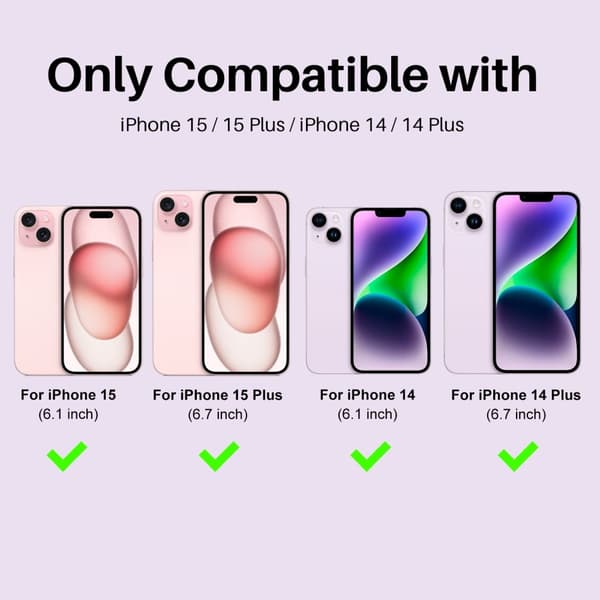 【NX】NORTHJO Kompatibel med iPhone 15/15 Plus/14/14 Plus Linsskydd 3-PACK Glitter Rosa 16