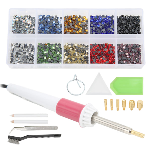 Hotfix-applikatorsett Enkelt å bruke Hotfix Rhinestones applikatorverktøy for håndverk Lærklær 110‑240V US-kontakt