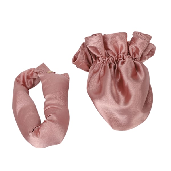 Kvinner Varmefri Hårcurlere Hodebånd Bærbar Satin Sov i Hårcurlere Hodebånd Dusty Rose