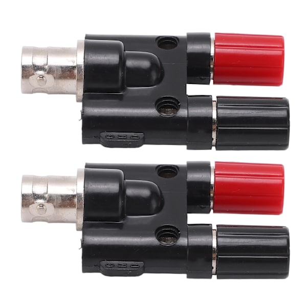 2st BNC hona till 4 mm dubbel banansocket bindande stolpe RF koaxial splitter adapterkontakt