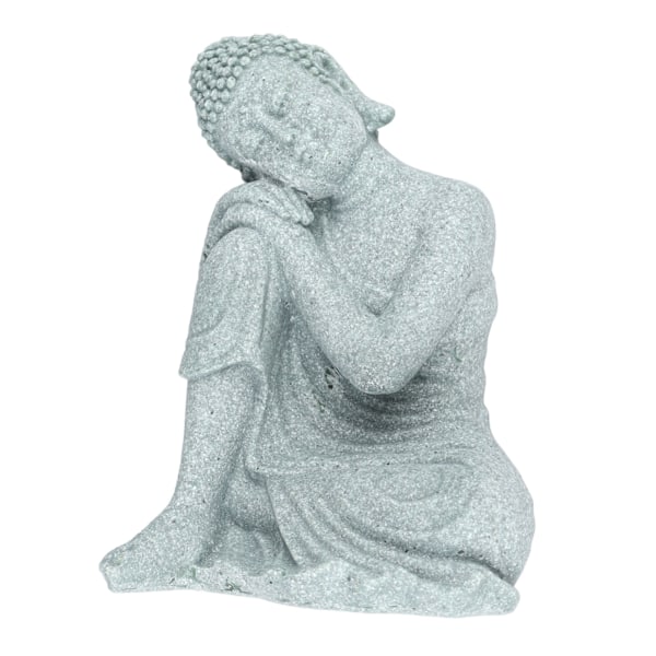 Liten Buddha-dekoration Utsökt hantverk Grön sandsten Buddha-prydnader för akvarium Kontemplativ Buddha