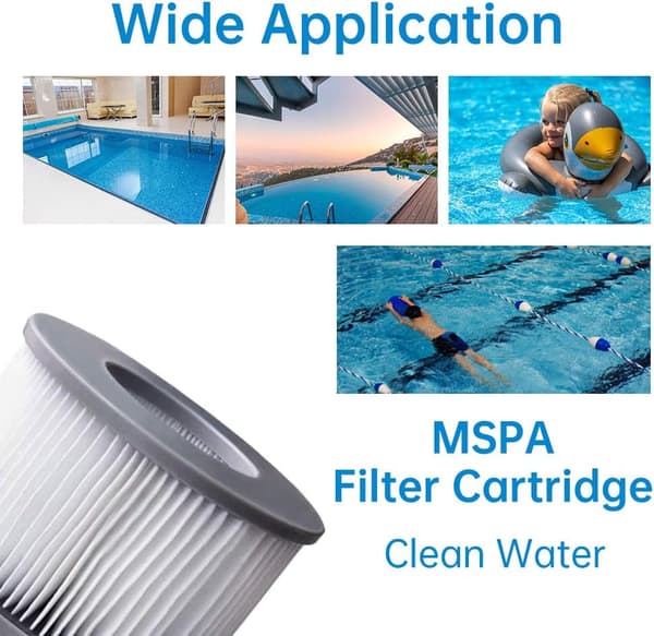 2-pak erstatningsfiltre til Mspa FD2089 - Patronpumpe til swimmingpools, boblebade og spabade