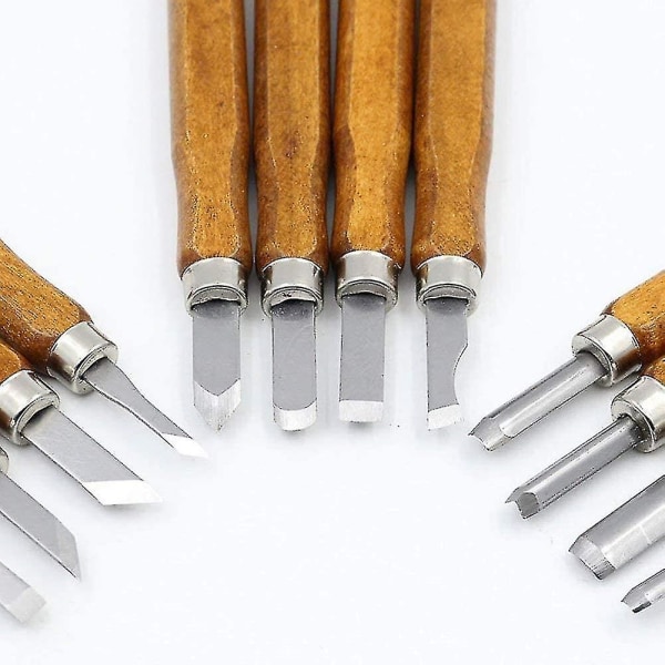 12 handgjorda träsnideriknivar 12piece pack