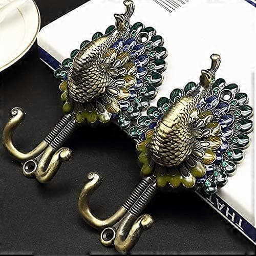 【NX】Hooks, Vintage Peacock Antique Hat Wall Mounted Hooks, Brass Wall Hook, 1 pc