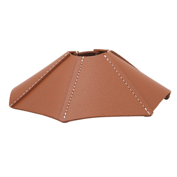 Lampe Skærm Læder Brun Skærm Cover Patchwork Retro Design Belysningstilbehør til Glødepære