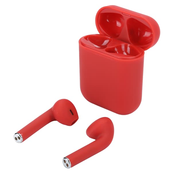 TWS Bluetooth 5.0 Trådlösa Hörlurar Touch Kontroll Headset med Laddningsfodral Röd