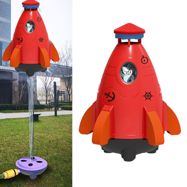 Avaruusraketti Kastelulaitteen 360 Asteen Kierto Kesä Ulkona Piha Kastelulaitteen Raketti Leikki Pojille Tytöille Punainen