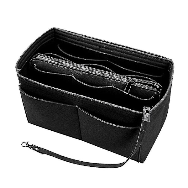 Filt Handväska Organizer Insert - Svart