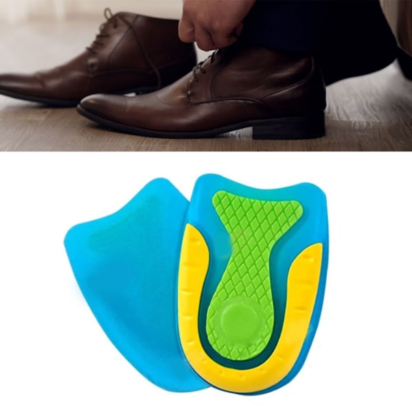 1 par silikonhälkoppar för män, mjuk elastisk silikonhälkudde Stötdämpande förhöjning U-formade hälinlägg