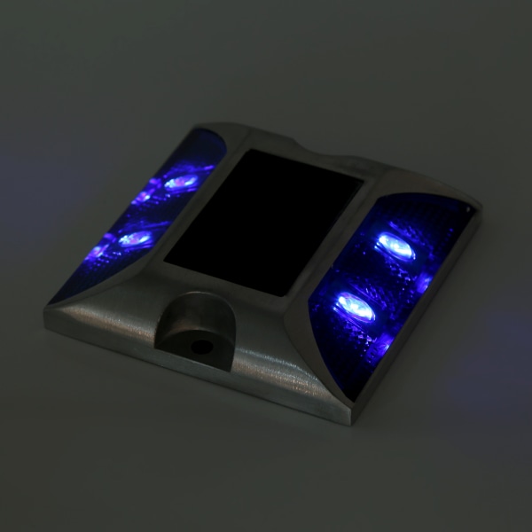 Aluminiumlegering Solenergi Vattentät 4 LED-lampa Utomhusväg Uppfartsväg Ljusblå