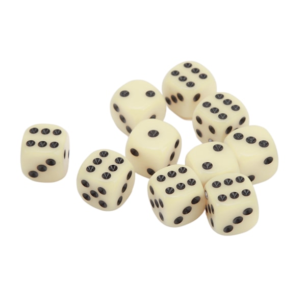 30 kpl Noppasetti 16MM Muovi 6-Sivuinen Pyöristetyt Kulmat Noppakupit Pöytäpeleille Lautapeleille Beige