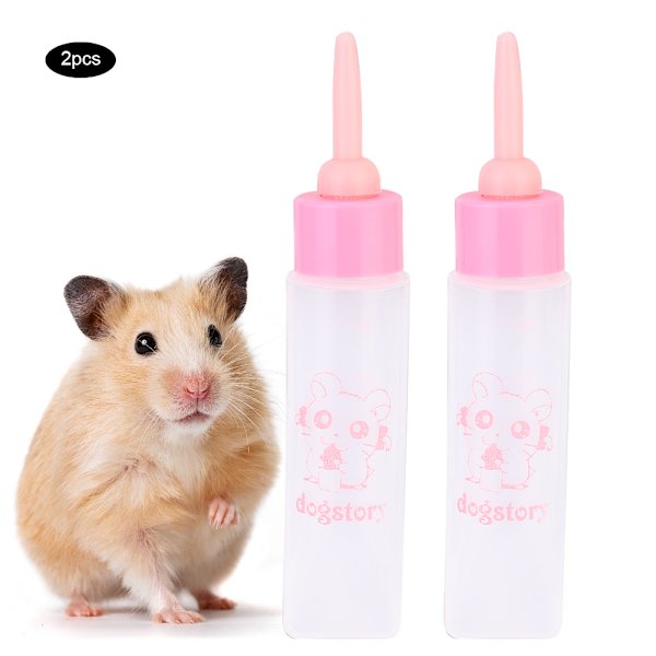 2 STK 30 ml Hamsterplejeflaske Små kæledyr Hvalp Egern Killing Ammeflaske Vandmælk Feeder (Pink)
