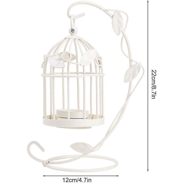 Vintage Birdcage lysestake, dekorativ lysestake for bryllupsseremoni, hvit
