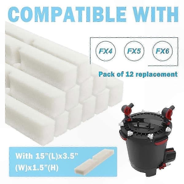Erstatningsskumfilter Kompatibel med FX5 FX6, 12-pak, kompatible med yderfilter
