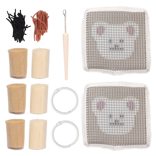 Punch Needle Coaster Kit Polyester Mjuk Intressant Tuftad Rug Pad DIY Kit för Nybörjare