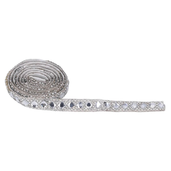 5 Yards Strassband 1,2 cm Bredd Klippbart Självhäftande DIY Vitt Strassband för Kläder Skor