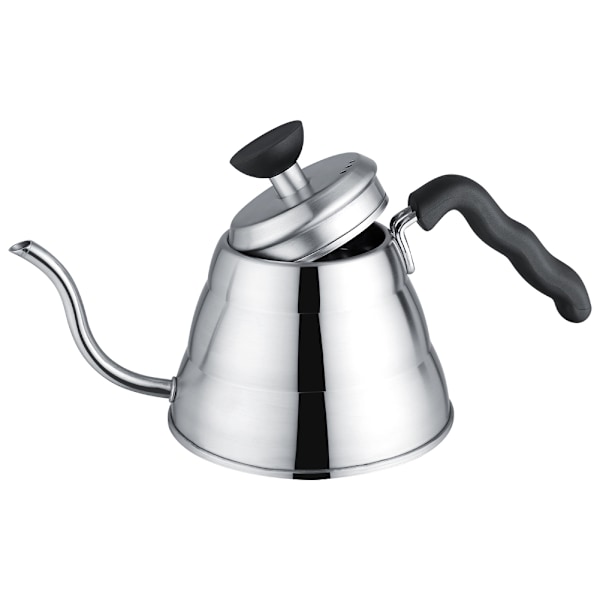 Kaffe- och tekokare i rostfritt stål med svanhalsformad pip