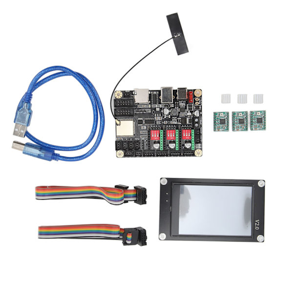 CNC Engraver Control Board 32-bitars WiFi Offline Controller med 3,5-tums pekskärm och stegmotordrivrutin 12‑24VDC