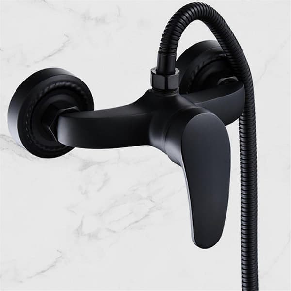 Simplicity Brusebatteri i messing, sort finish, vægmonteret Black