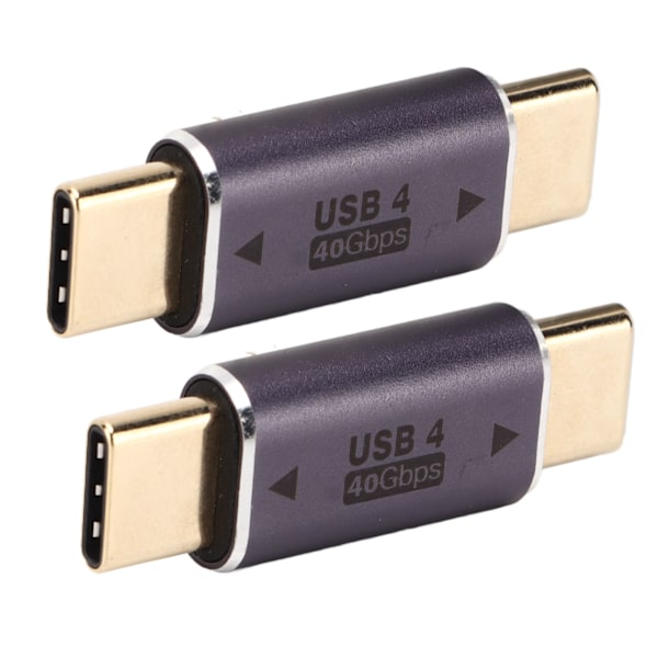 2st Typ C hane till typ C hane adapter 40Gbps 100W rak mini USB C adapter för bärbar smartphone