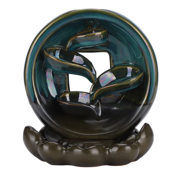 Backflow Rökelsebrännare Vattenfall Lotus Base Keramisk Hållare Aromaterapi Ornament Home Deco