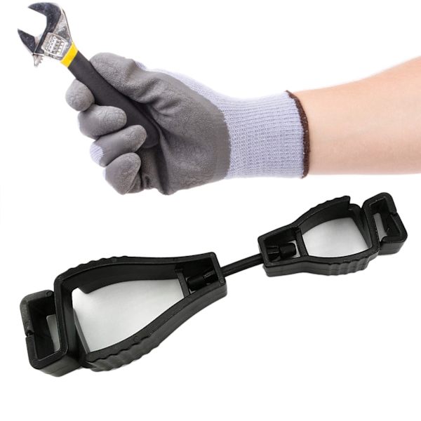 Handskar Clip Plast Anti Slip Hands Free Multifunktionell Bärbar Återanvändbar Handsk Clip Hållare Svart