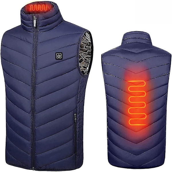Uppvärmd Slim Fit Väst för Utomhusvandring - Unisex 6X-Large Blå