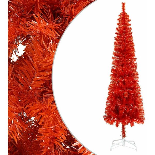 Smalt juletræ Rød 210 cm