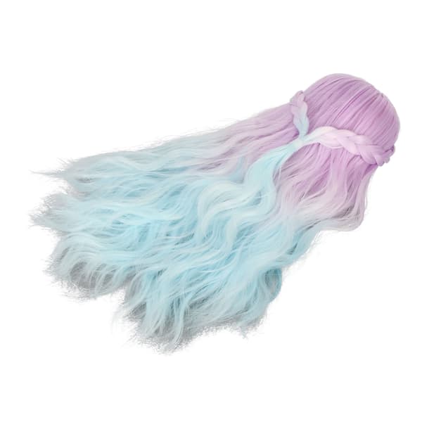 1/6 docka peruk gradient färger lockigt stil hög elasticitet utjämnande docka gör hår Kompatibel med utbyte dekoration DIY gradient lila