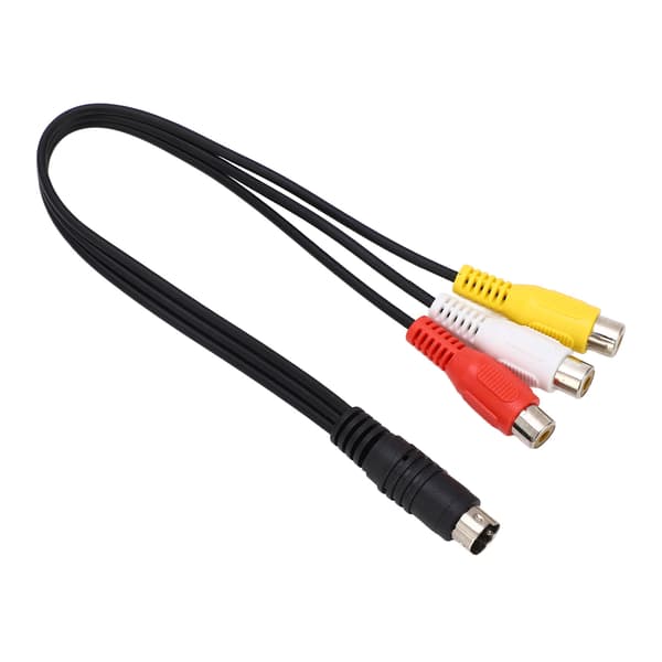 【NX】Mini DIN 7-ben til 3 RCA-kabel Rød Gul Hvid Mini DIN 7-ben han til 3 RCA hun ledning Videoadapterkabel 1,0 fod