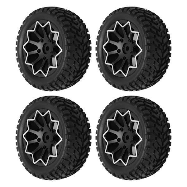 4 stk/sett 1/10 RC Bil Hjul Dekk Aluminium Legering Gummi Dekk for Tamiya TT01 Vei Racing Biler Svart
