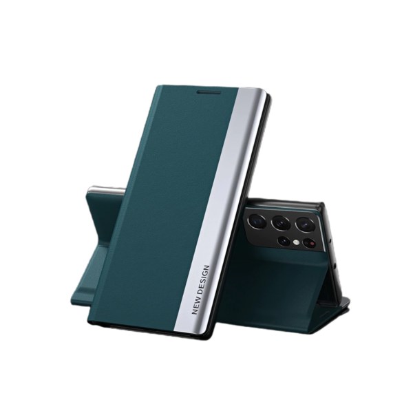 Lader Plånbok Flip Cover Magnetfodral Skyddsskal for Samsung A23-Grön
