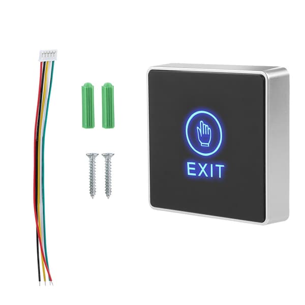 Dør Touch Exit Frigjør opplåsningsknapp Strømbryter Panel LED-lampe Kompatibel med dørkontrollsystem