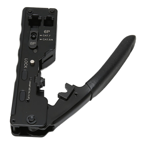 RJ45 Krympeverktøy Justerbar Krympemodus Sikkerhetslås Ethernet Krympeverktøy med sklisikker grep for Cat5e Cat6a Cat7a