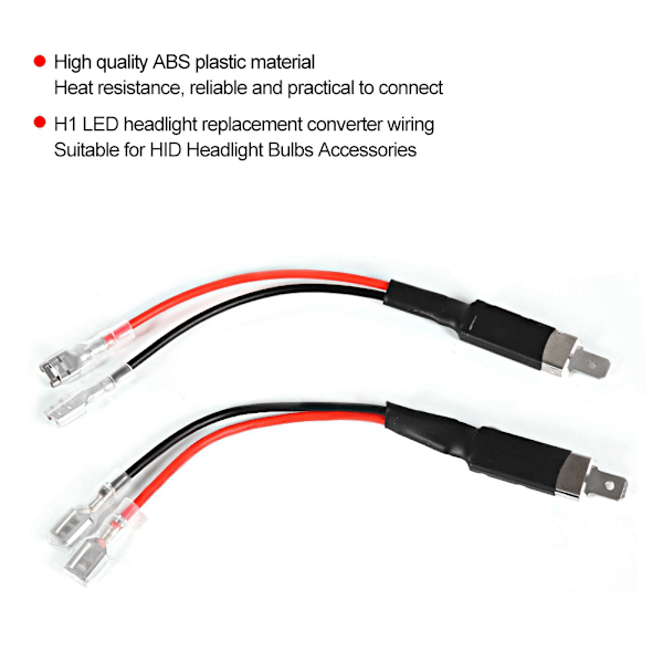 2 stk. H1 LED Single Conversion ledningskontakt Kabelholder Adapter til LED-forlygter