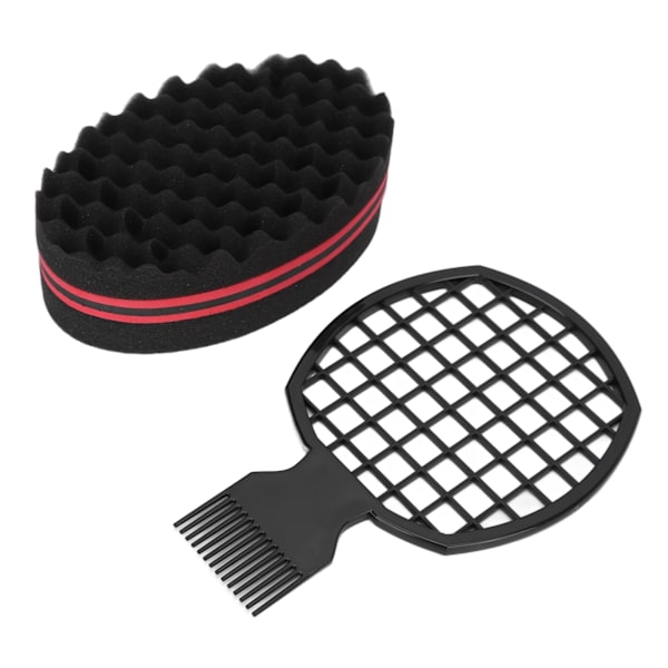 Hair Twist Comb Svampset Hemsalong Professionell Bärbar Afro Hair Sponge Curl Comb Styling Tool