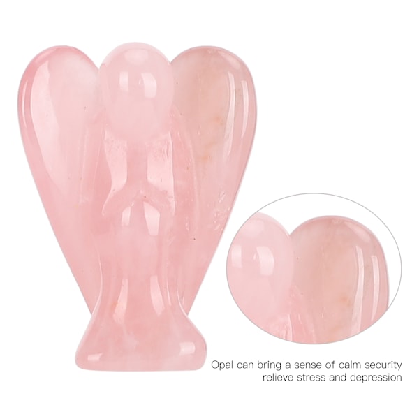 Jade Naturkrystal Engel 3-dimensionel udskæring Hjemindretning Håndværk Ornament 1,5 i rosa krystalengel