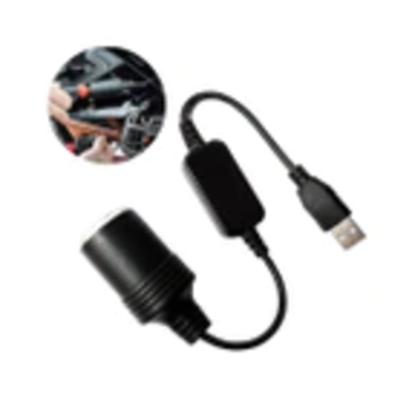 Bilomvandlare Adapter USB-portti 12v cigarettändaruttag hona nätsladd