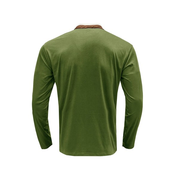 Langermede Henley-skjorter for menn Slim Fit strikket genser Matchende poloskjorter