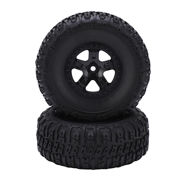 2 stk. hjulfælg og dæksæt til Traxxas Slash 1/10 RC Short Course Lastbildæk Opgraderingsdele Sort