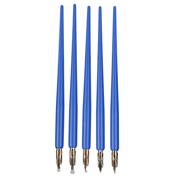 Trefylt Dip Pen Hjemmekontor Kunstmaling Kalligrafi Reservoarpennsett Gave Royalblue Tynn Langt Håndtak