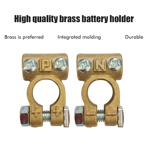 Batteripoler Klemmer Batterikabel Terminaler Stik Durable Praktisk Messing Batteriklips