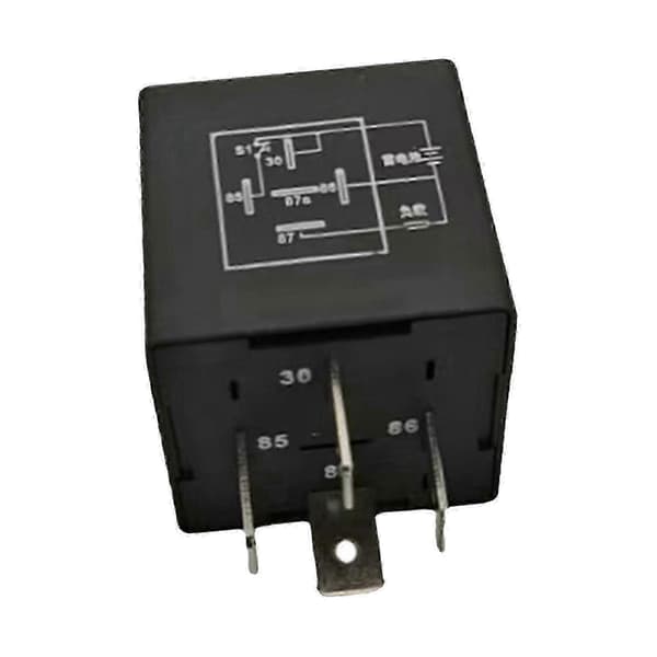 Tidsforsinkelsesrelæ, 12V 4-benet 40A, ABS-hus, 4,3cm x 3cm x 3cm, reservedelsrelæ til bil 6 seconds