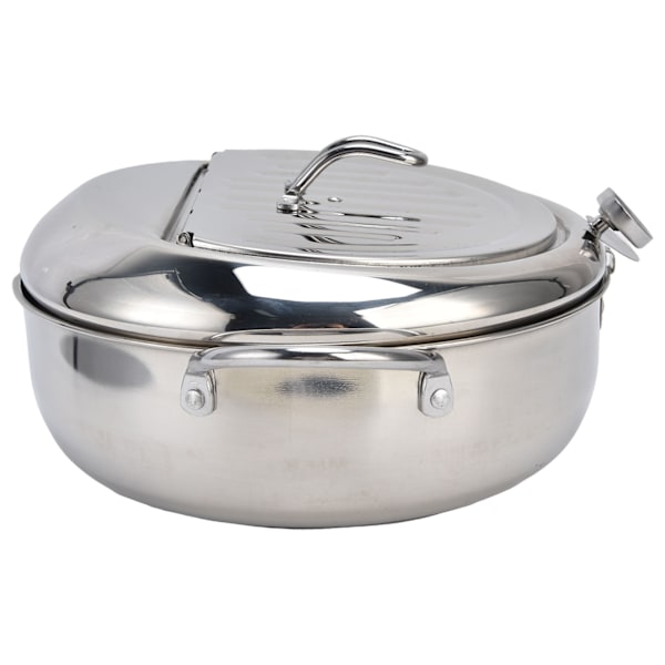 304 Stekepanne i rustfritt stål Temperaturkontrollert minifryer med termometer for kjøkken Rustfritt stål Farge 304 rustfritt stål 24cm / 9.4in