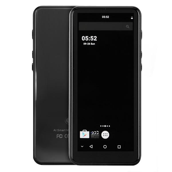 4,0 tommer MP4-afspiller med Bluetooth og WiFi til Android 2050mAh Fuldt Touch Screen Bærbar Musikspiller med højttaler Sort