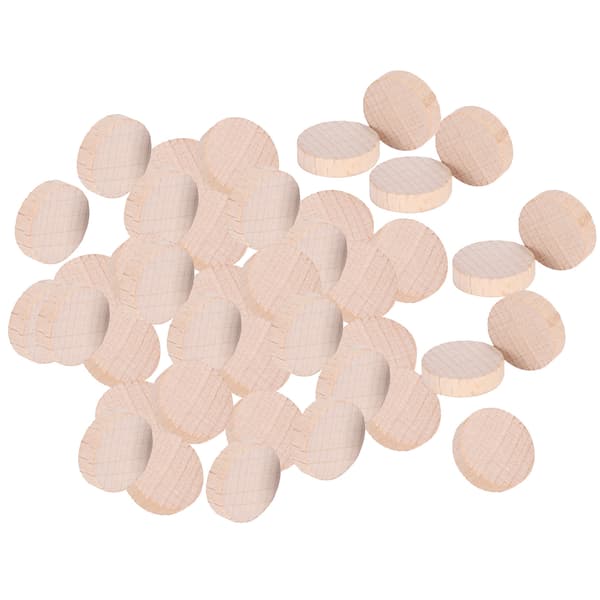 Bøg ubehandlet træskive gør-det-selv håndværk Runde træskiver Chiptilbehør 100 stk x 3 poser 2 cm