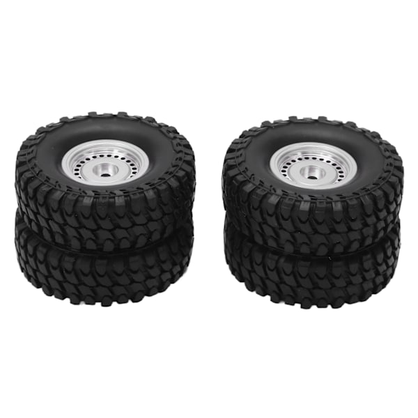 4 kpl 55 mm eturenkaat ja takarenkaat sekä 24 reiän vanteet Axial SCX24 1/24 RC-autolle, hopea